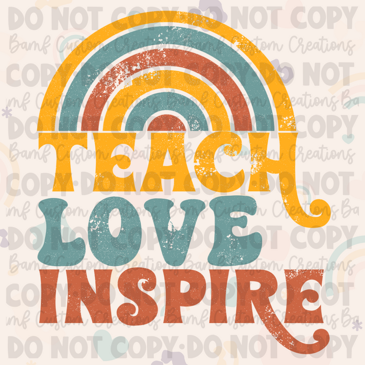 0213 | Retro Teach Love Inspire | Stickercal