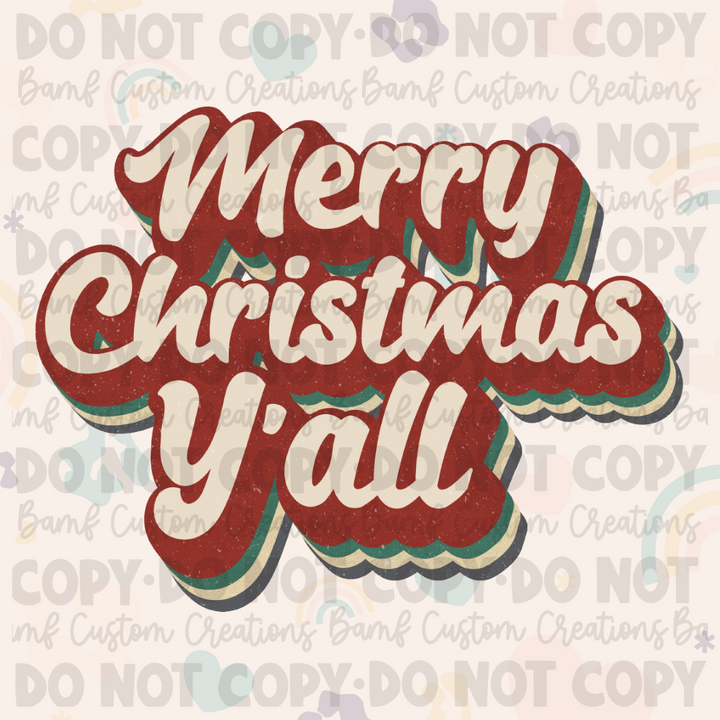 0239 | Merry Christmas Y'all | Stickercal
