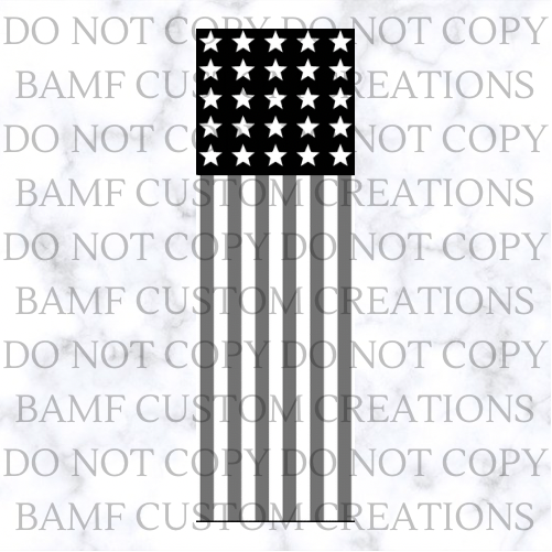 Black + Grey American Flag | Pen Wrap | Digital Download