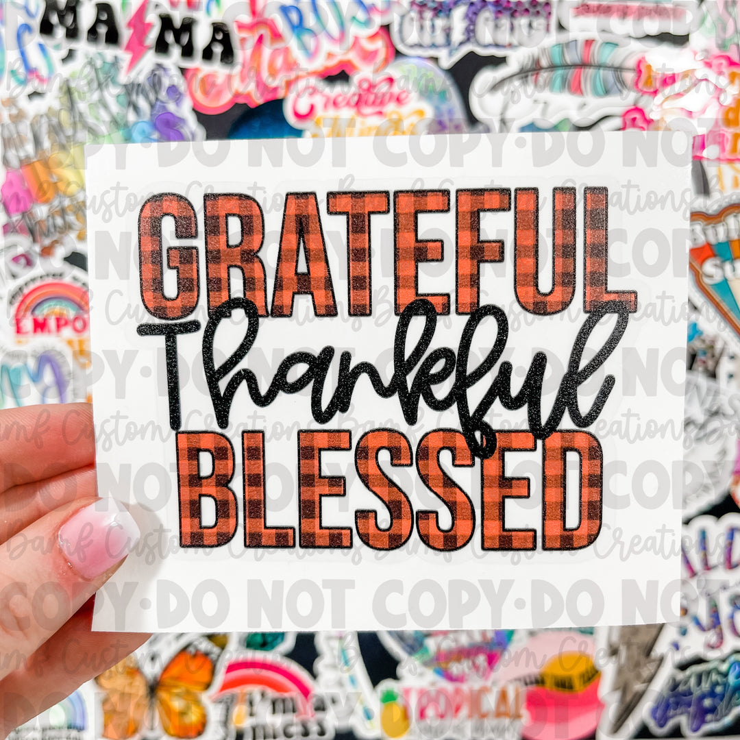 0204 | Grateful Thankful Blessed | Stickercal